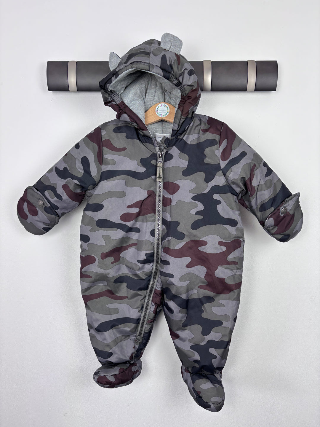 Carter’s Camo Snowsuit with Ears 6-9 Months-Snow Suits-Second Snuggle Preloved