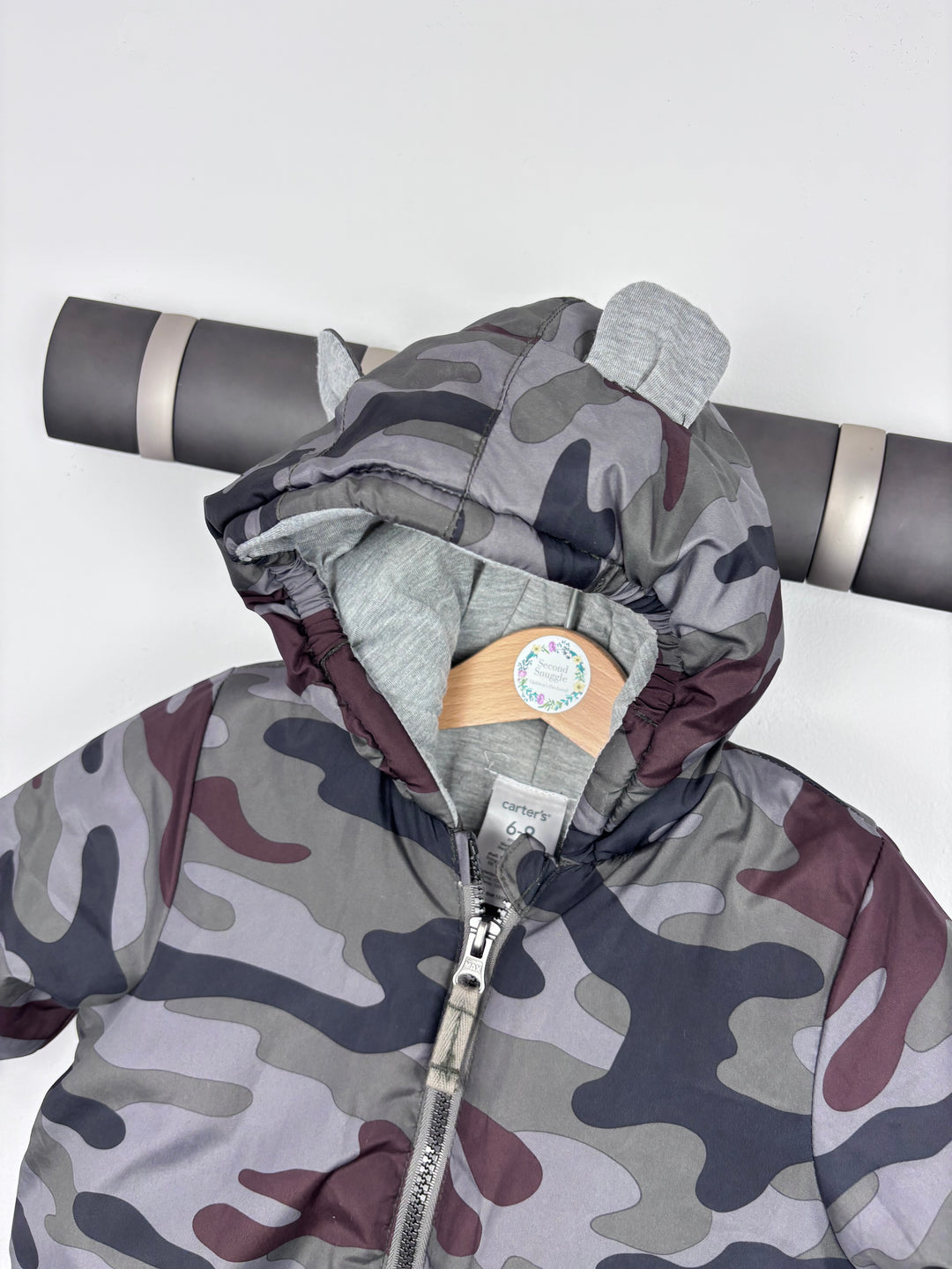 Carter’s Camo Snowsuit with Ears 6-9 Months-Snow Suits-Second Snuggle Preloved