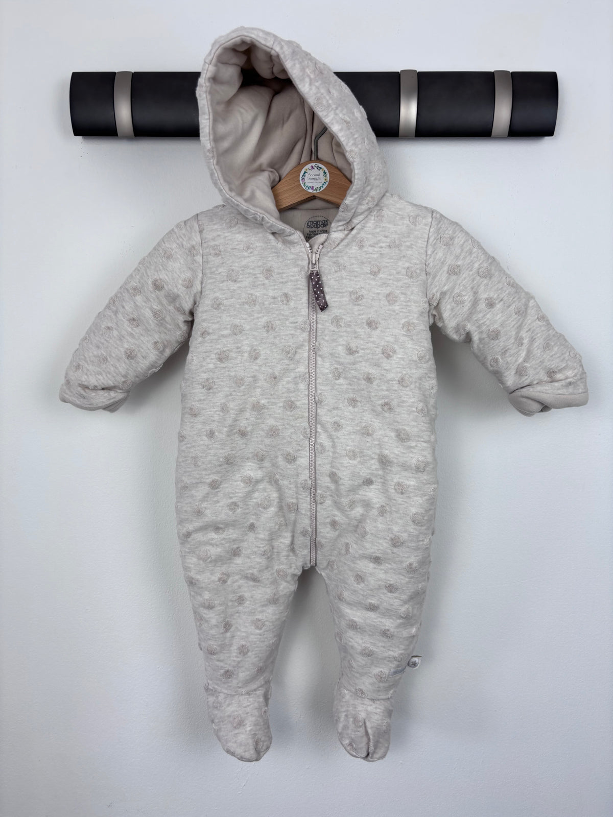Mamas & Papas Brown Spot Snowsuit with Hood 3-6 Months-Snow Suits-Second Snuggle Preloved