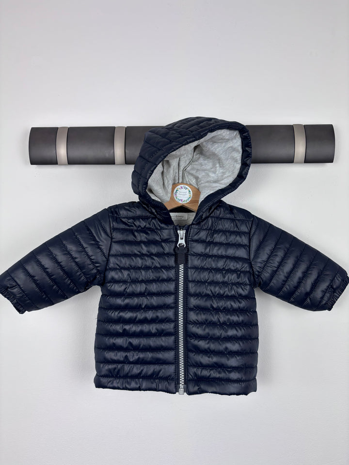 Next Navy Puffer Jacket Up to 3 Months-Jackets-Second Snuggle Preloved