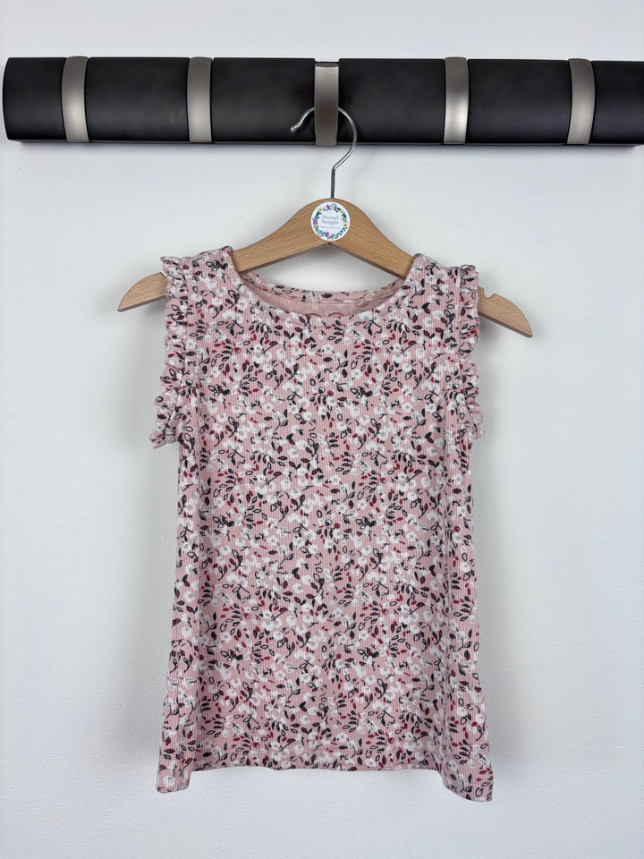 Next Pink Floral Ruffle Top 6–7 Years-Tops-Second Snuggle Preloved