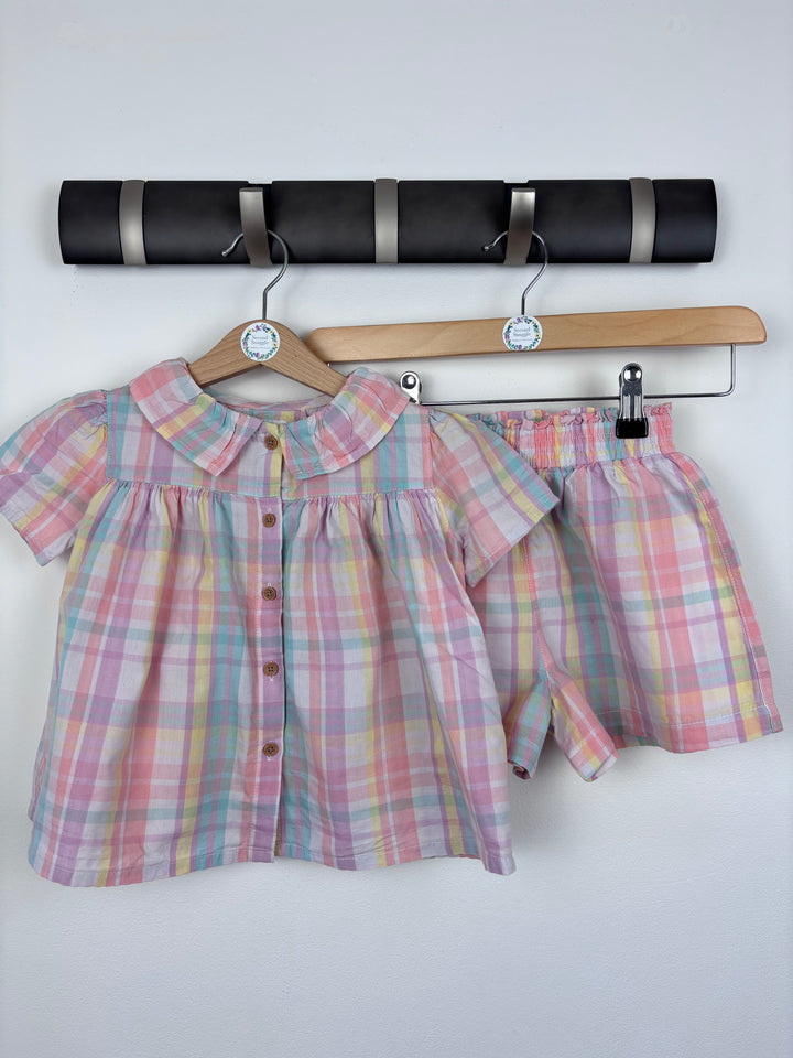 Next Pastel Check Set 18–24 Months-Night Wear-Second Snuggle Preloved