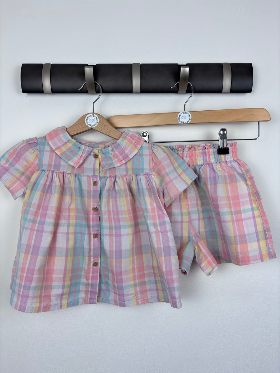Next Pastel Check Set 18–24 Months-Night Wear-Second Snuggle Preloved