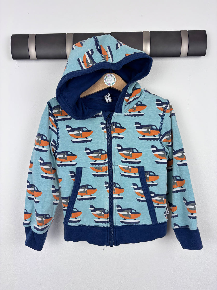 Maxomorra Plane Print Hoodie 98/104 (3-4 Years)-Hoodies-Second Snuggle Preloved