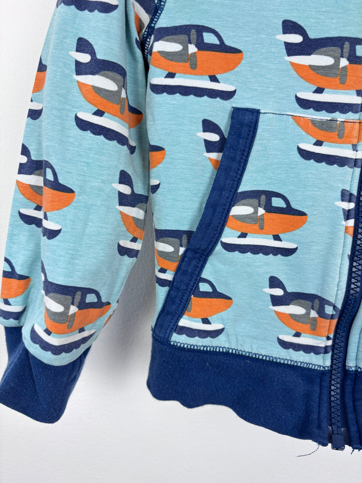 Maxomorra Plane Print Hoodie 98/104 (3-4 Years)-Hoodies-Second Snuggle Preloved