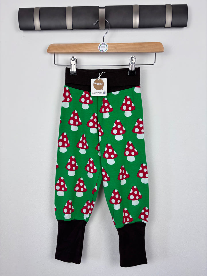 Maxomorra Mushroom Print Trousers 3-4 Years-Leggings-Second Snuggle Preloved