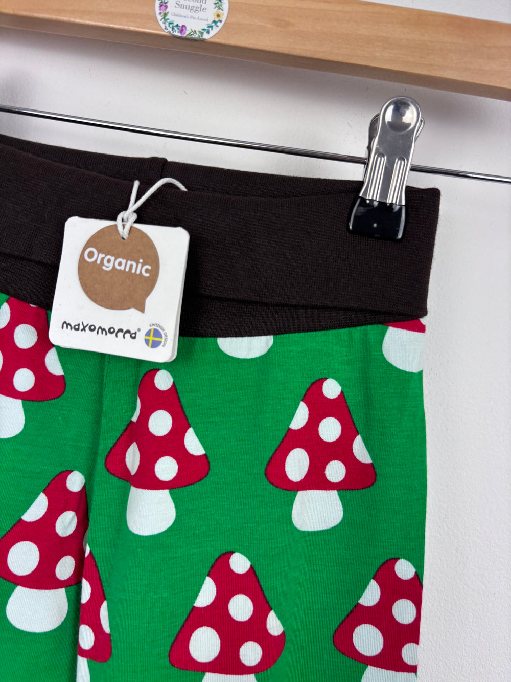 Maxomorra Mushroom Print Trousers 3-4 Years-Leggings-Second Snuggle Preloved