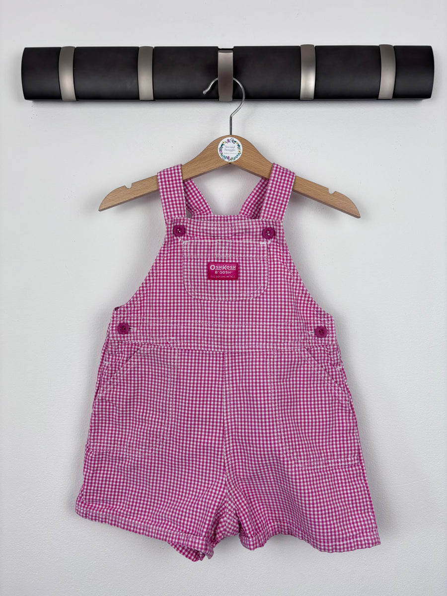 OshKosh Gingham Short Dungarees 18 Months-Dungarees-Second Snuggle Preloved
