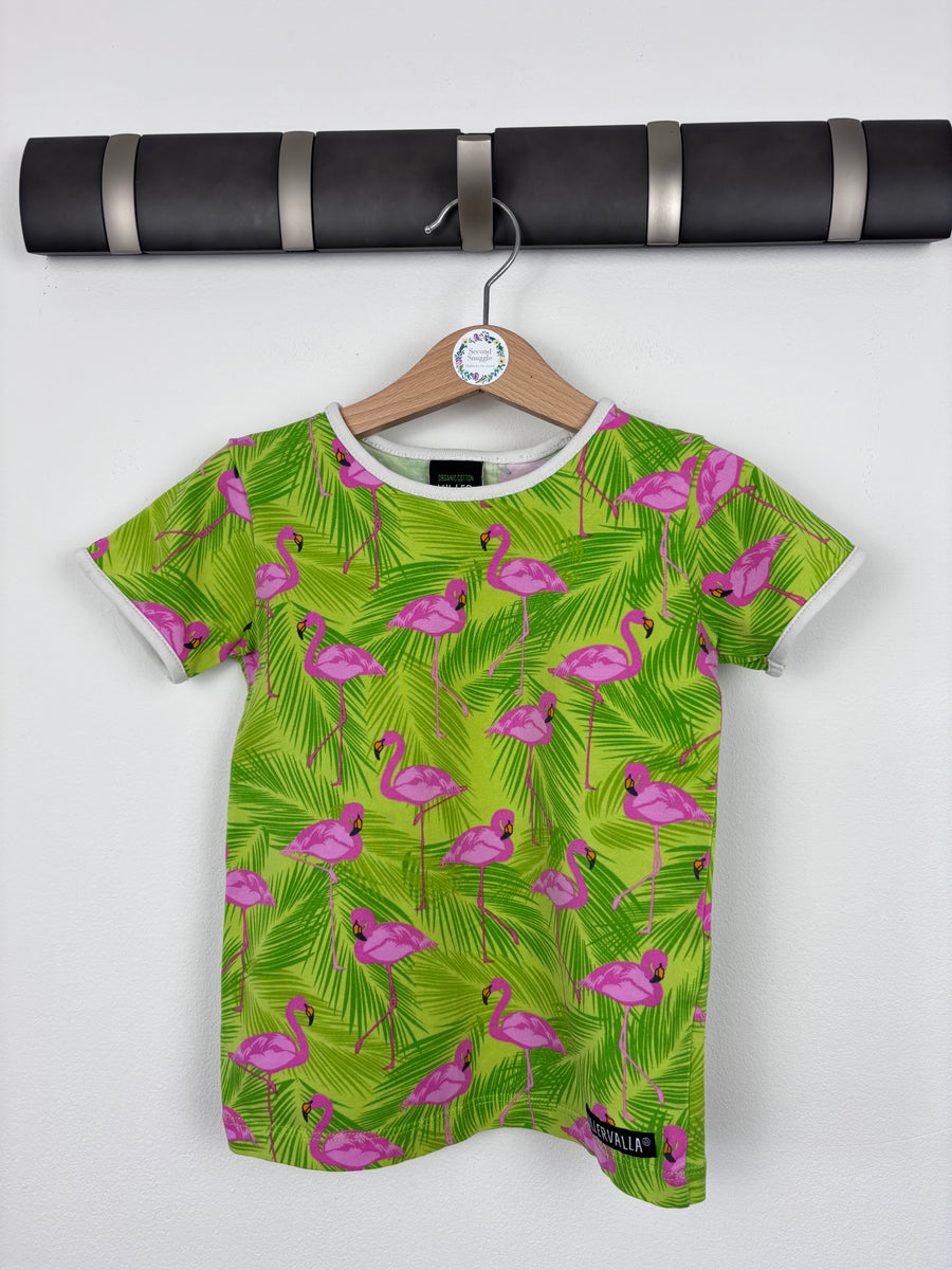 Villervalla Flamingo Print T-shirt 2-3 Years-Tops-Second Snuggle Preloved