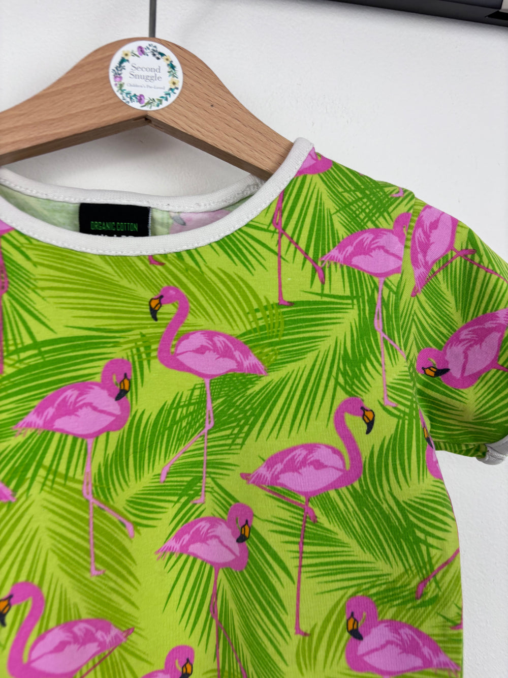 Villervalla Flamingo Print T-shirt 2-3 Years-Tops-Second Snuggle Preloved