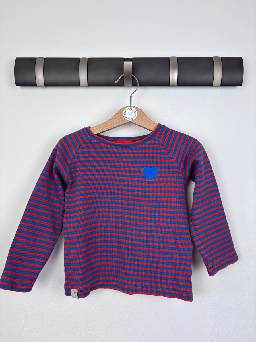 Alba of Denmark Red Striped Long Sleeve Top 92 (18–24 Months)-Tops-Second Snuggle Preloved