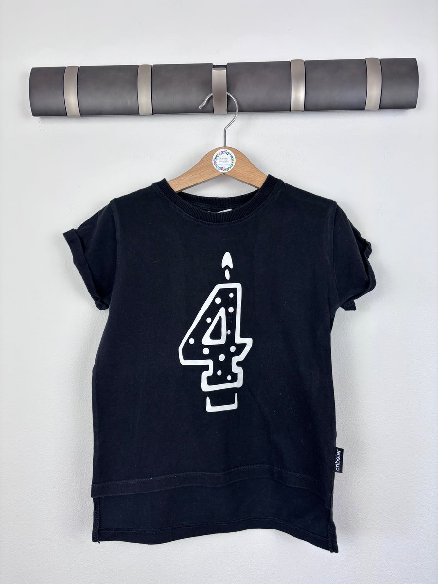 Cribstar Black Birthday Tee 4-5 Years-Tops-Second Snuggle Preloved