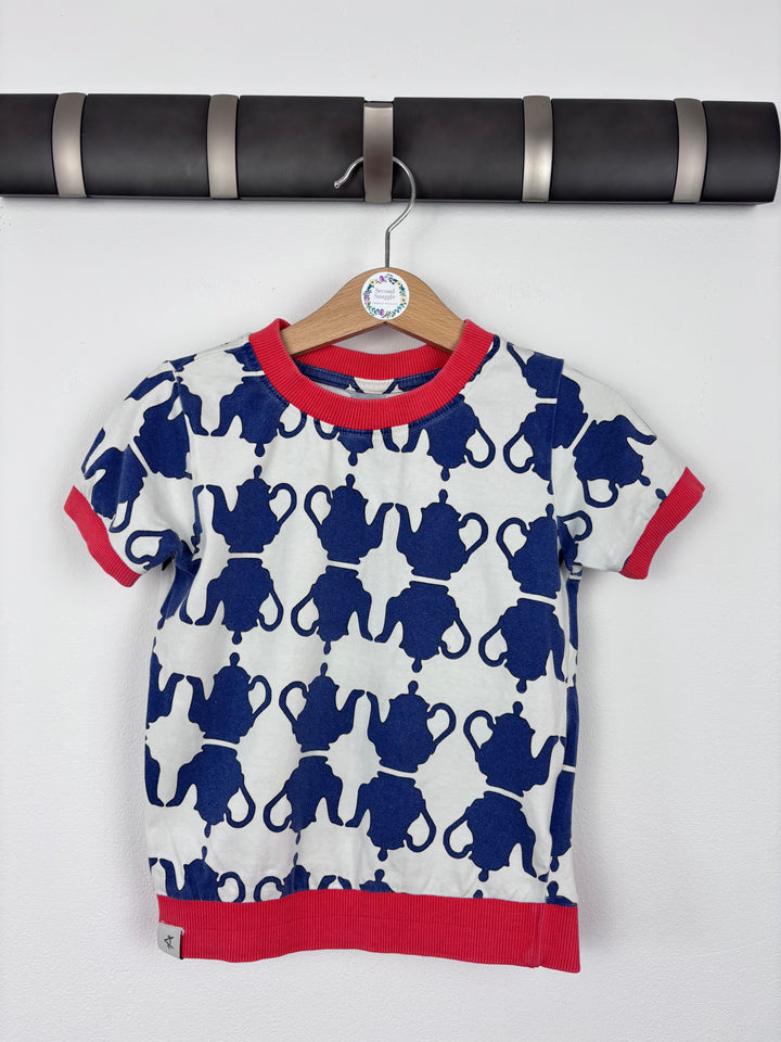 Alba Navy & Red Teapot Tee 104 (3-4 Years)-Tops-Second Snuggle Preloved