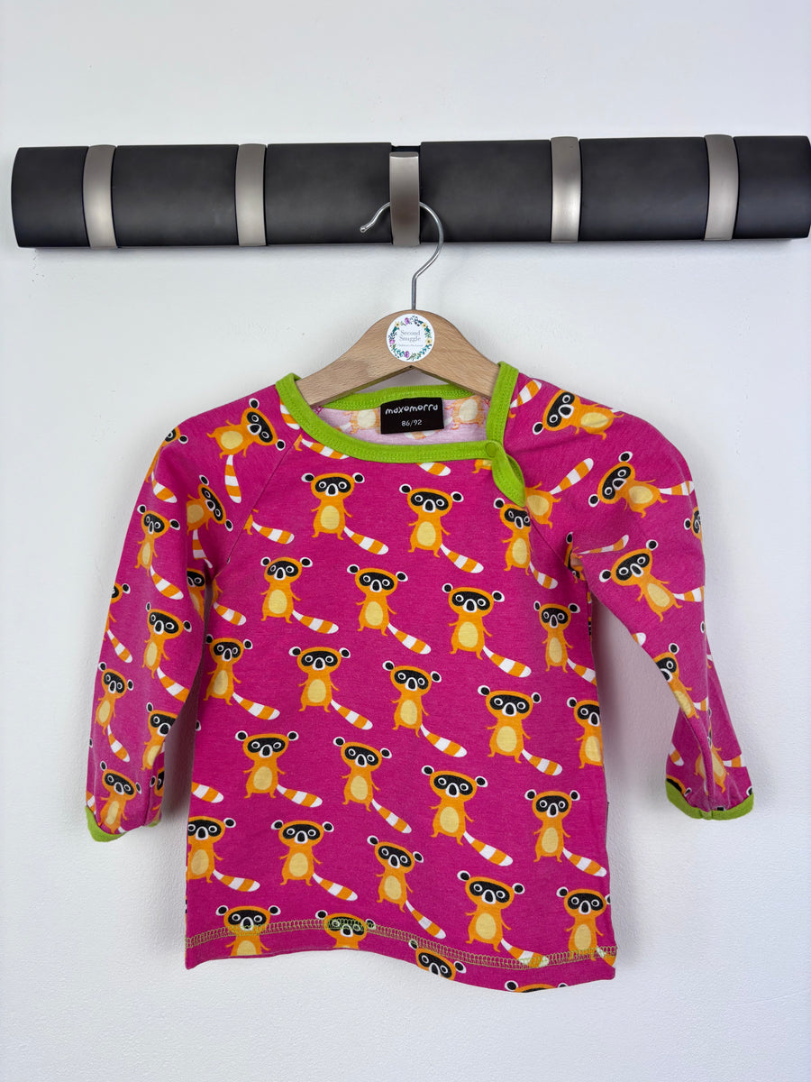 Maxomorra Pink Lemur Top 86/92 (18-24 Months)-Tops-Second Snuggle Preloved