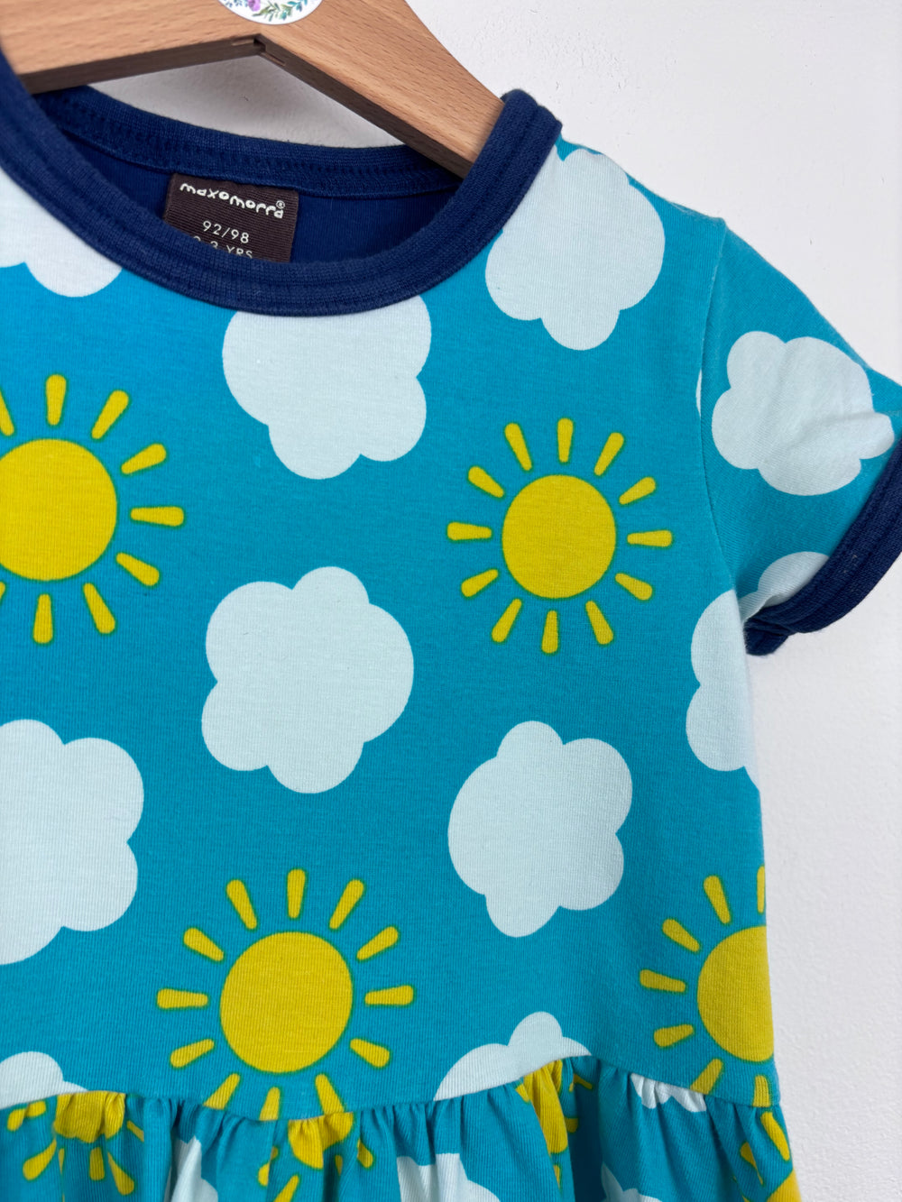 Maxomorra Sun and Cloud Dress 2–3 Years-Dresses-Second Snuggle Preloved