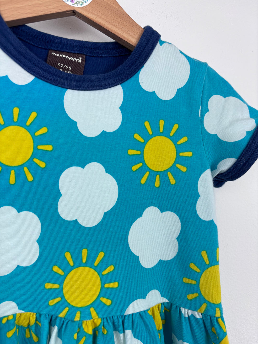 Maxomorra Sun and Cloud Dress 2–3 Years-Dresses-Second Snuggle Preloved
