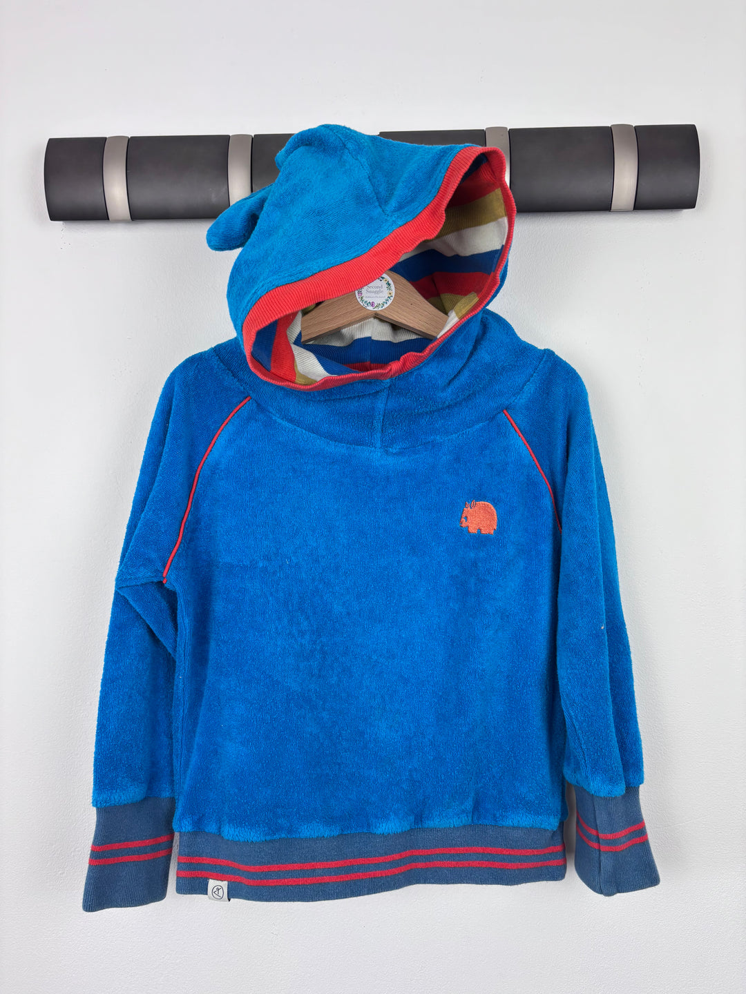 Alba Organic Blue Terry Hoodie 104 (3-4 Years)-Hoodies-Second Snuggle Preloved
