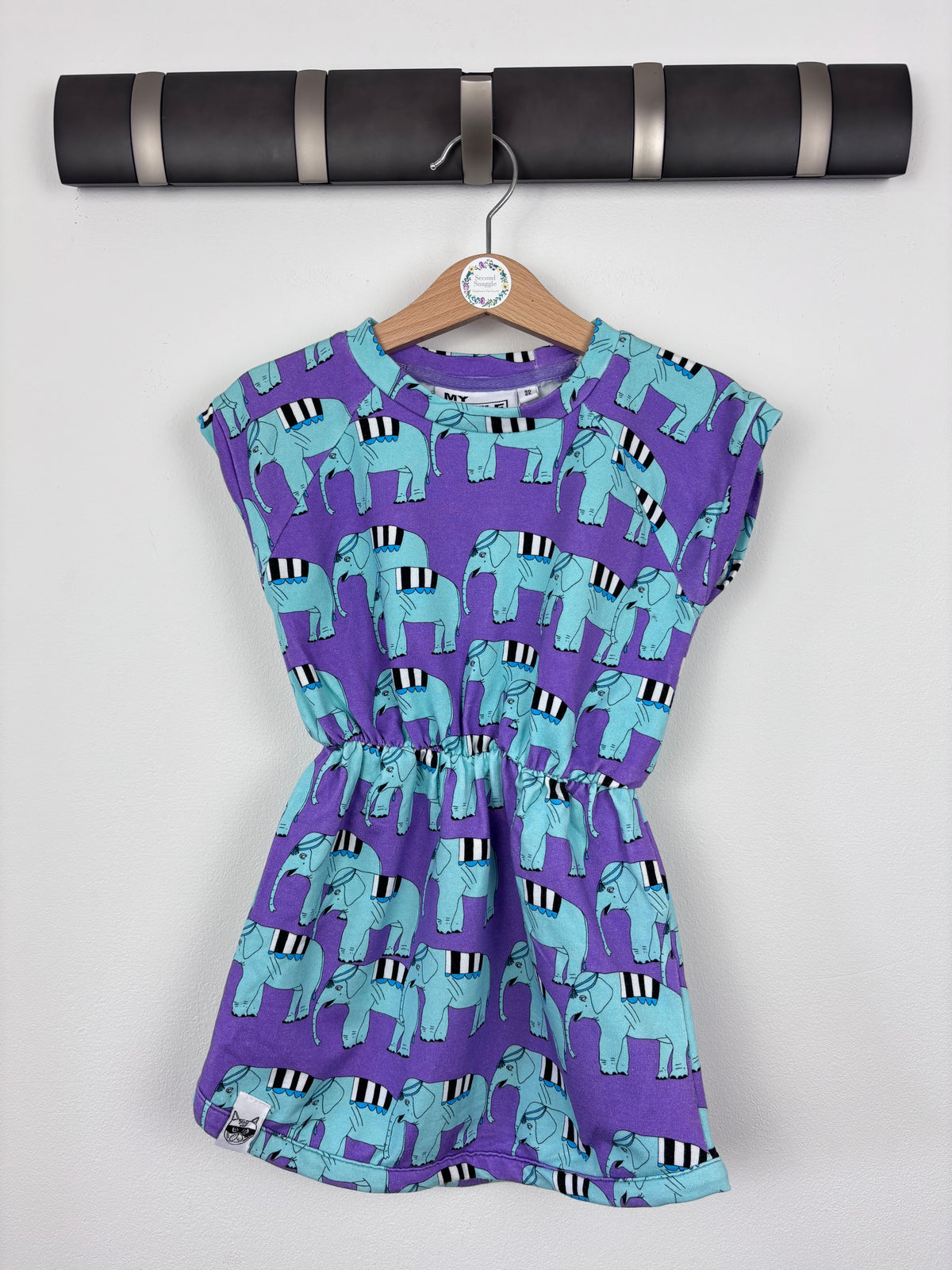 My Little Bandit Purple Elephant Dress 80/86 (12-18 Months)-Dresses-Second Snuggle Preloved