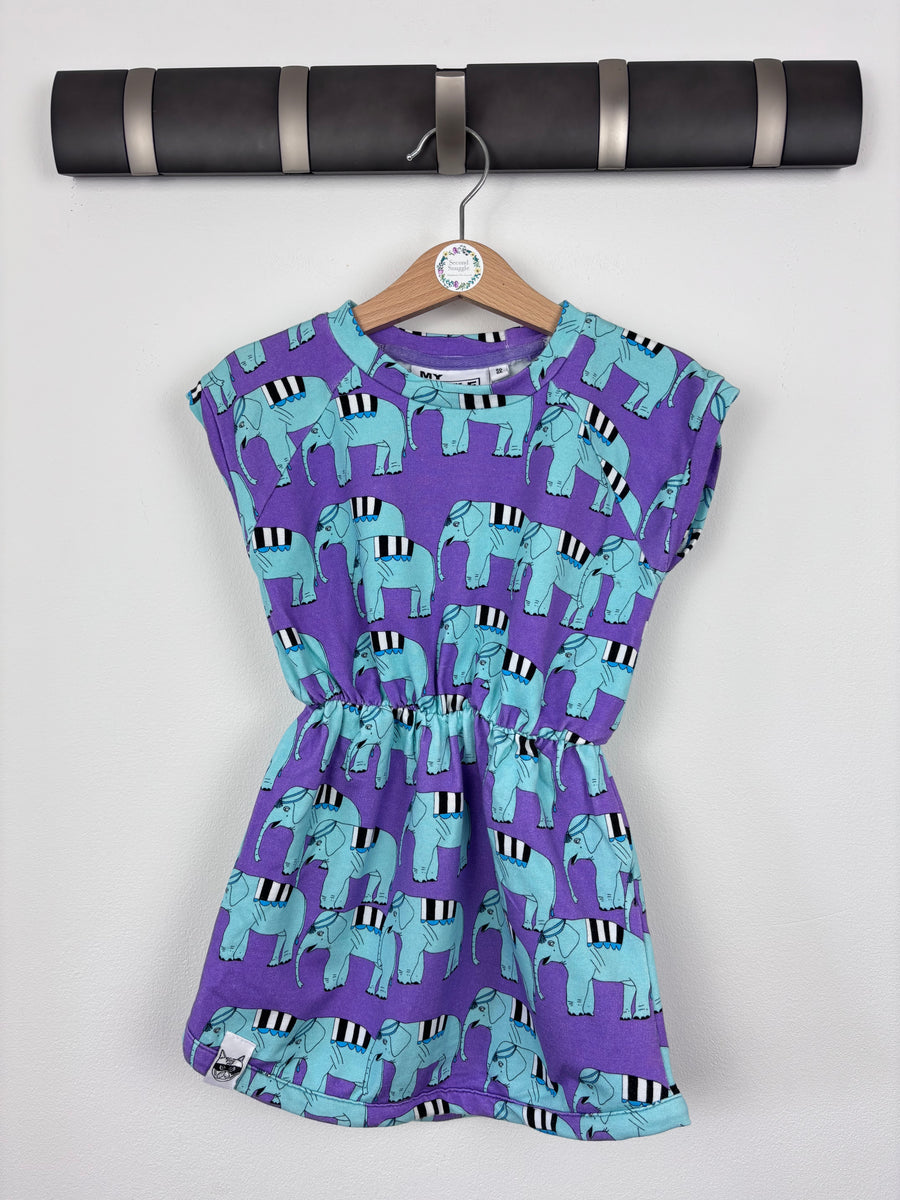 My Little Bandit Purple Elephant Dress 80/86 (12-18 Months)-Dresses-Second Snuggle Preloved