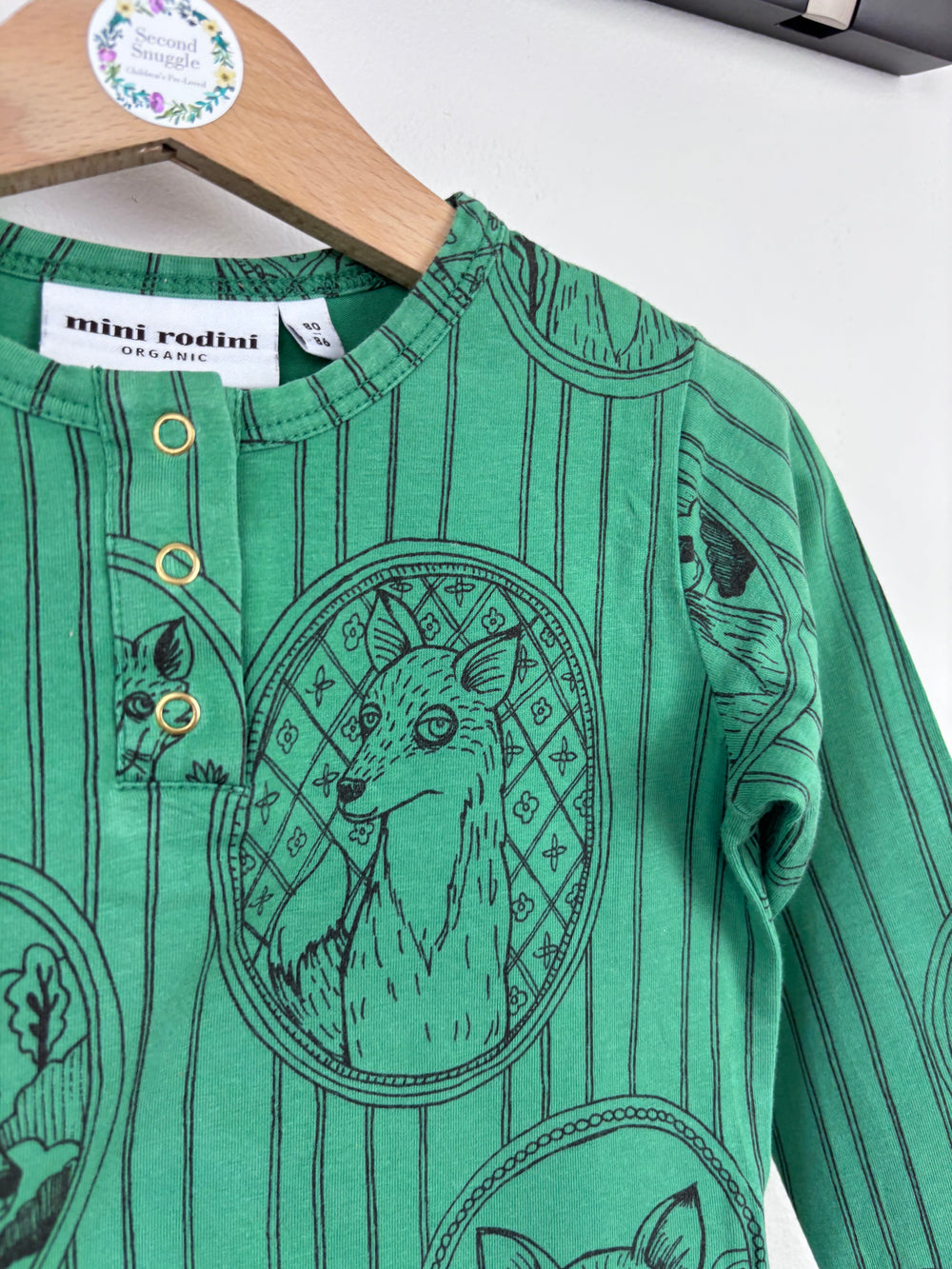 Mini Rodini Green Woodland Top 80/86 (12-18 Months)-Tops-Second Snuggle Preloved