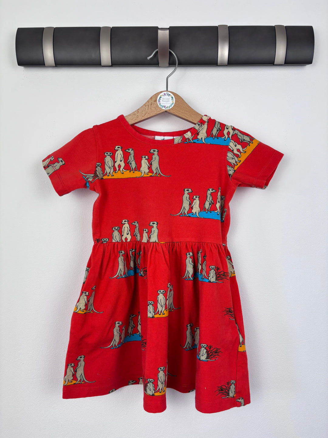 Oomph & Floss Red Meerkat Dress 2 Years-Dresses-Second Snuggle Preloved