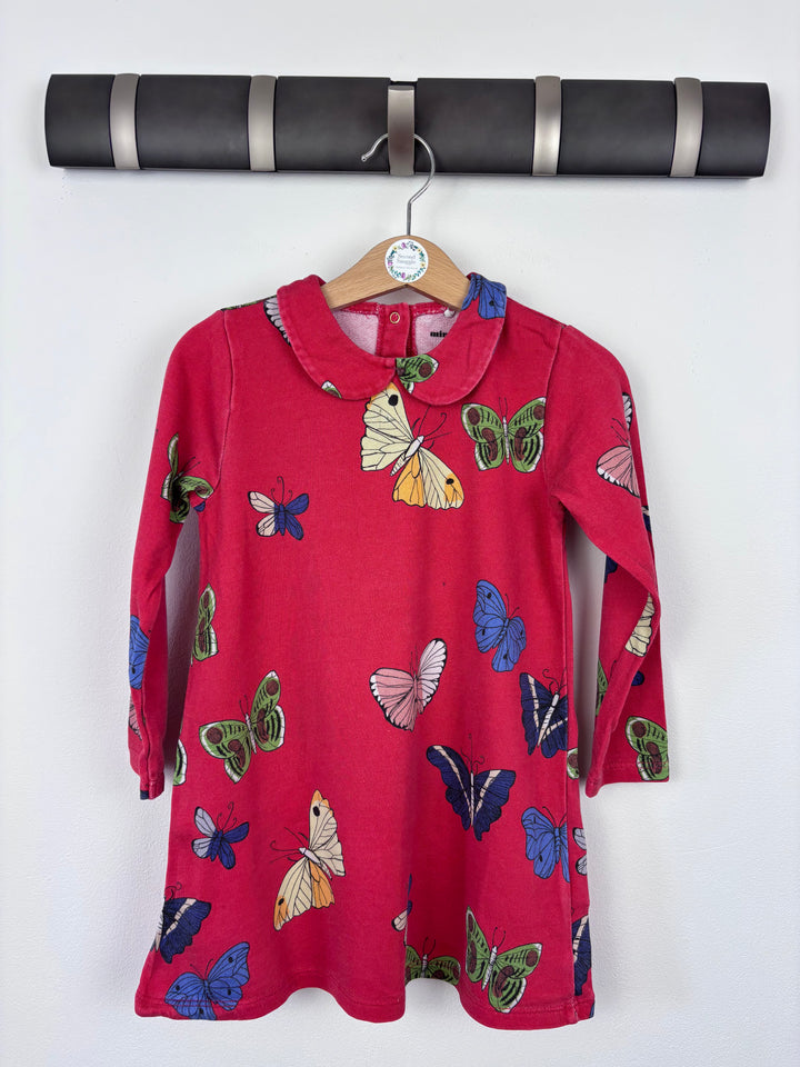 Mini Rodini Butterfly Print Dress Size 92/98 (2-3 Years)-Dresses-Second Snuggle Preloved