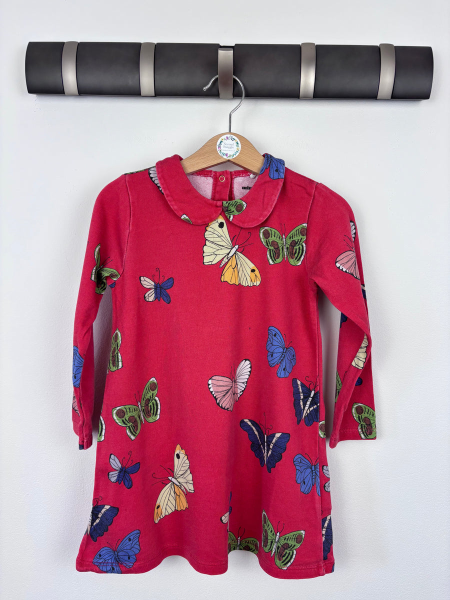 Mini Rodini Butterfly Print Dress Size 92/98 (2-3 Years)-Dresses-Second Snuggle Preloved