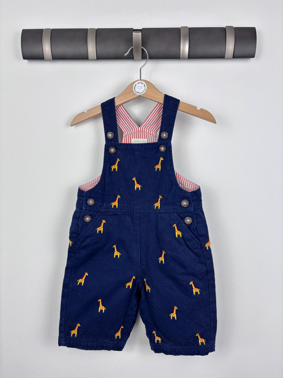 JoJo Maman Bebe Giraffe Dungarees 12-18 Months