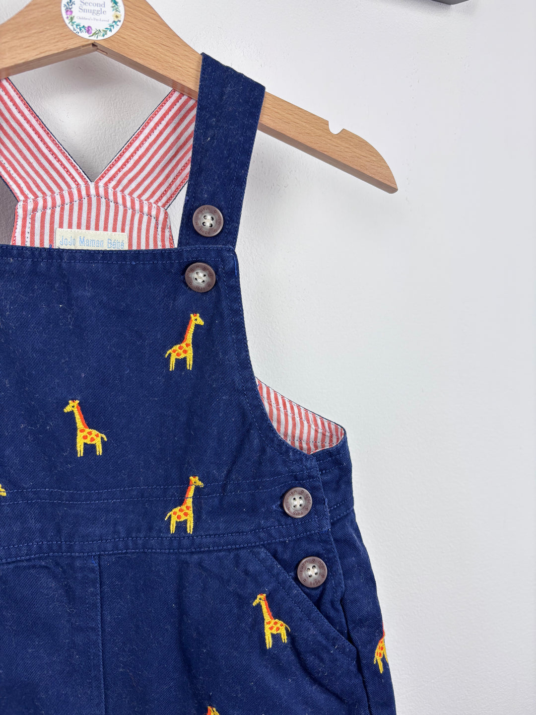 JoJo Maman Bebe Giraffe Dungarees 12-18 Months
