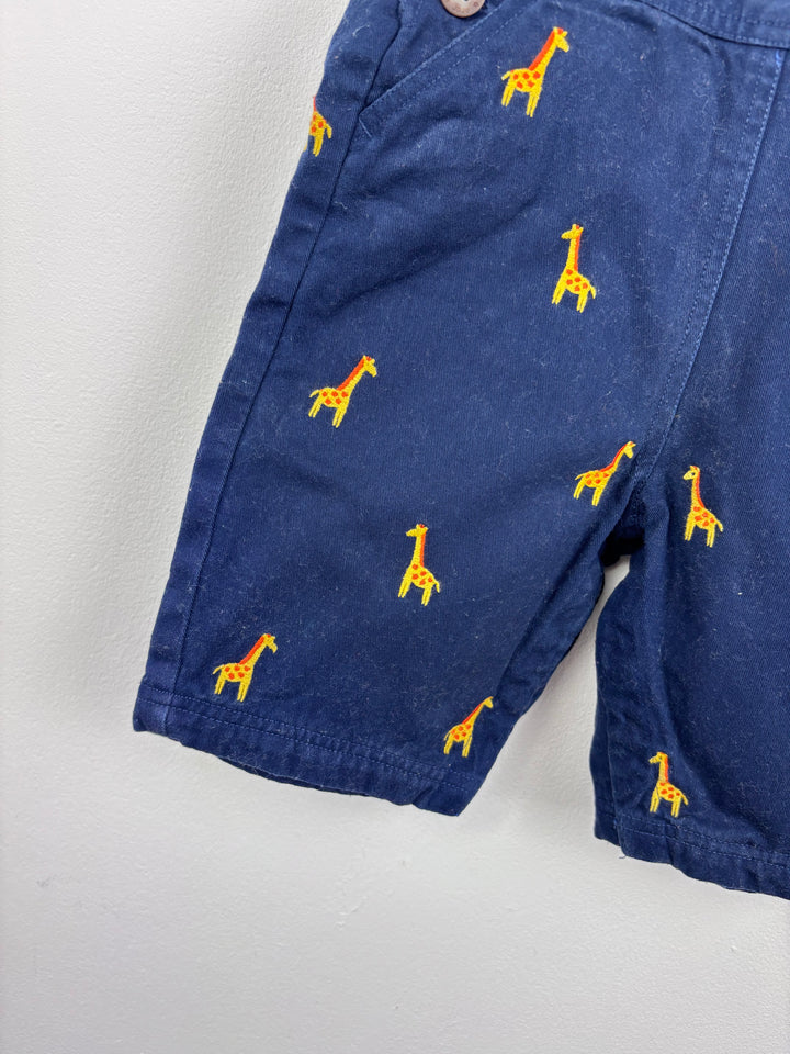 JoJo Maman Bebe Giraffe Dungarees 12-18 Months