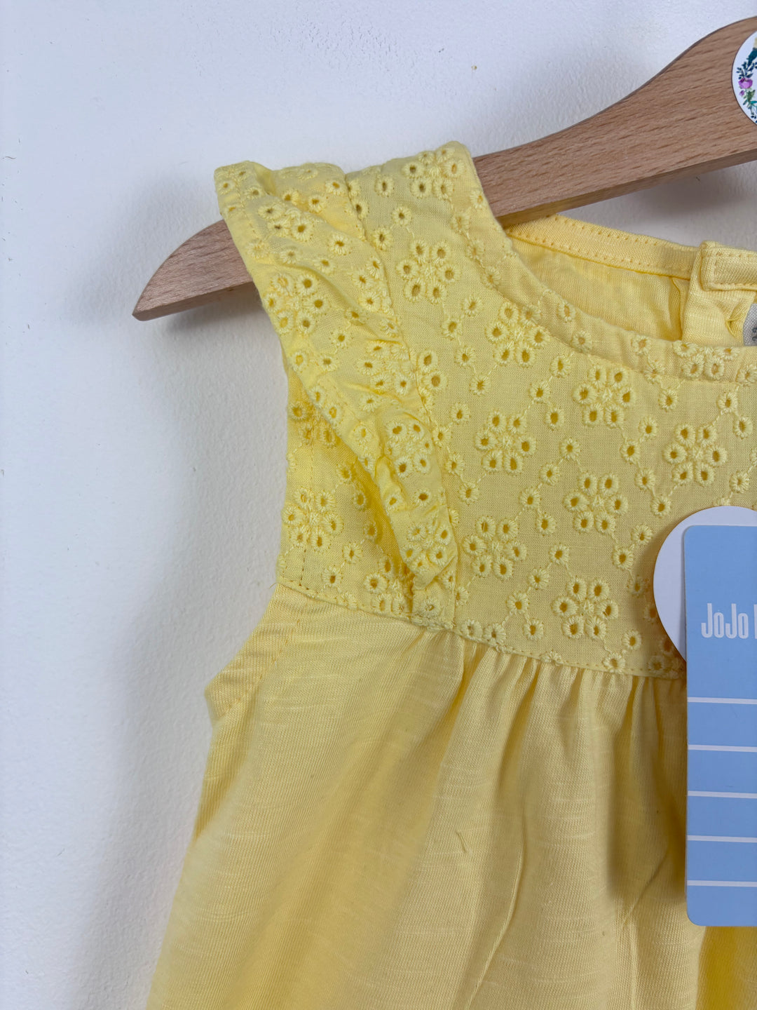 JoJo Maman Bebe Yellow Broderie Cotton Top 2-3 Years-Tops-Second Snuggle Preloved