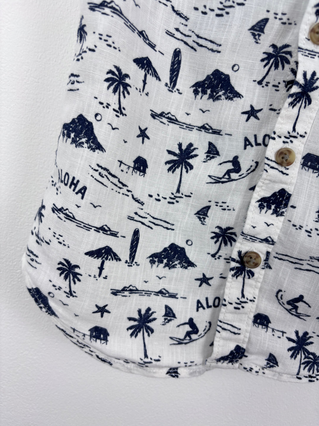 M&S Blue Aloha Print Shirt 4-5 Years-Shirts-Second Snuggle Preloved