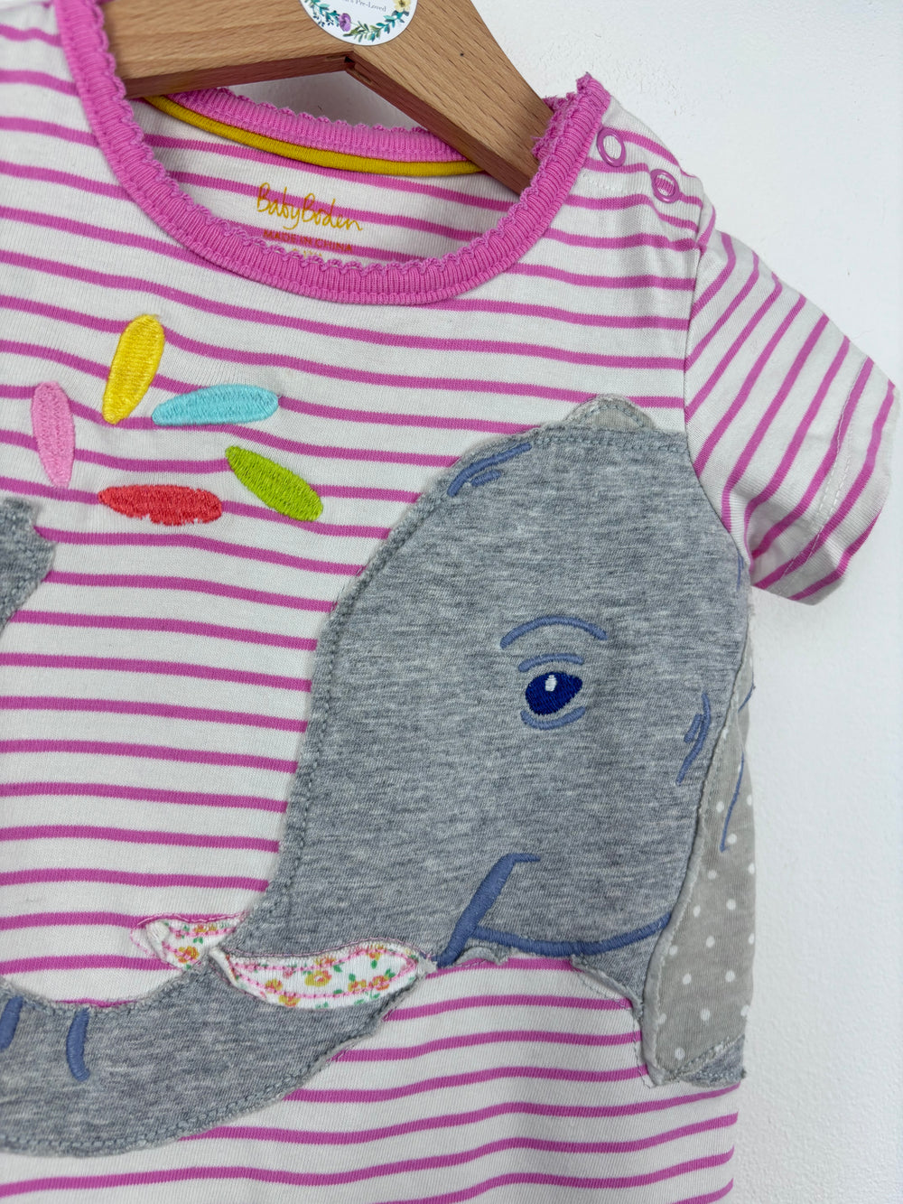Baby Boden Elephant Romper 9-12 Months-Rompers-Second Snuggle Preloved