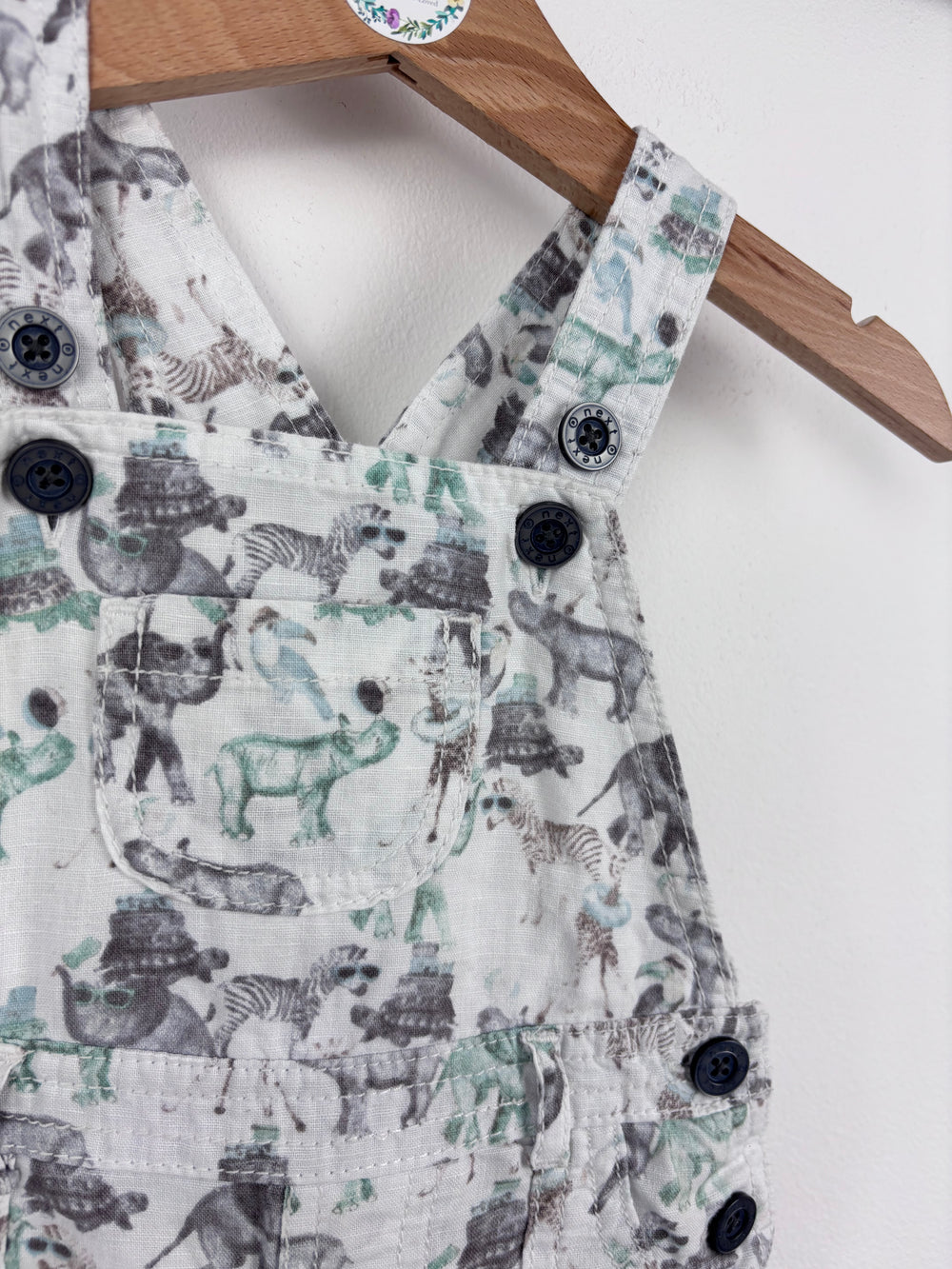 Next Animal Print Dungarees 9-12 Months-Dungarees-Second Snuggle Preloved