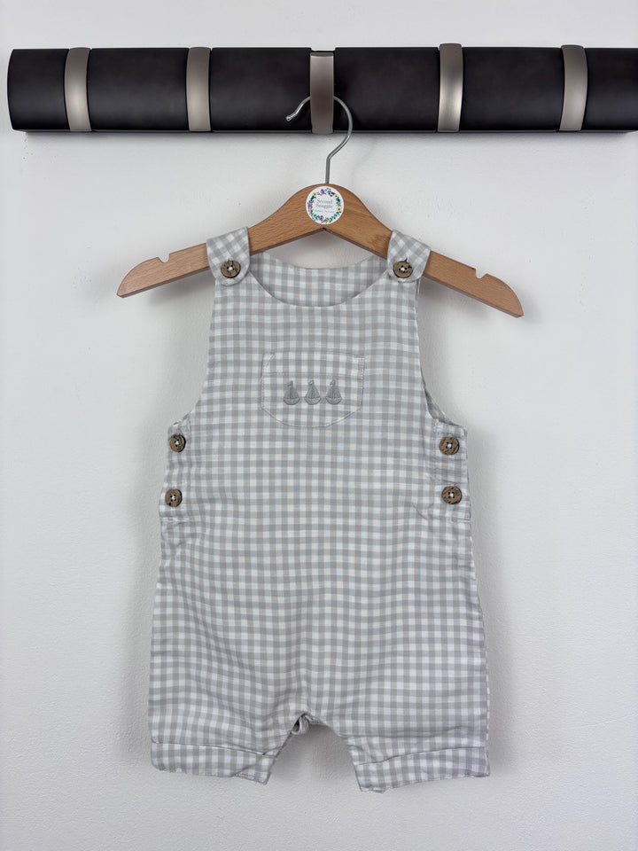 Tu Grey Gingham Romper 3-6 Months