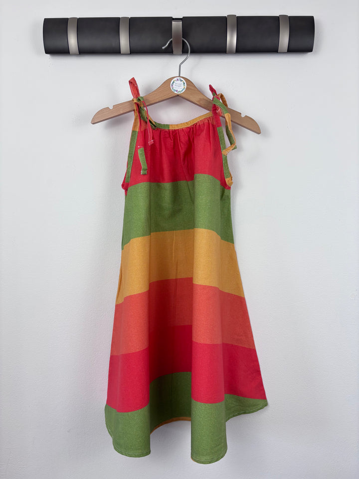 Lucy & Sam Rainbow Stripe Dress 5-6 Years-Dresses-Second Snuggle Preloved