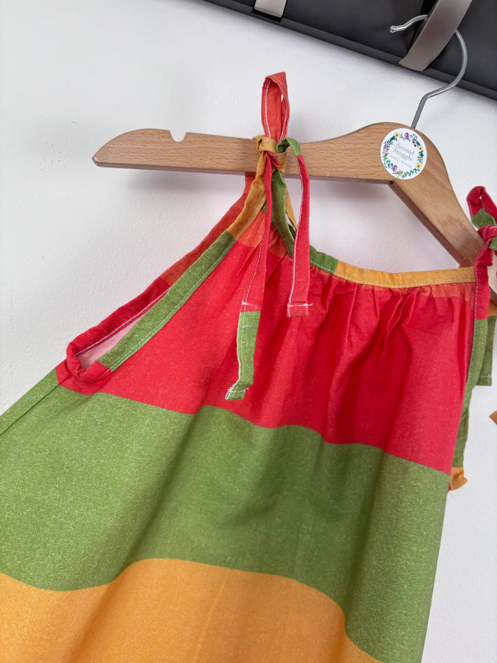 Lucy & Sam Rainbow Stripe Dress 5-6 Years-Dresses-Second Snuggle Preloved