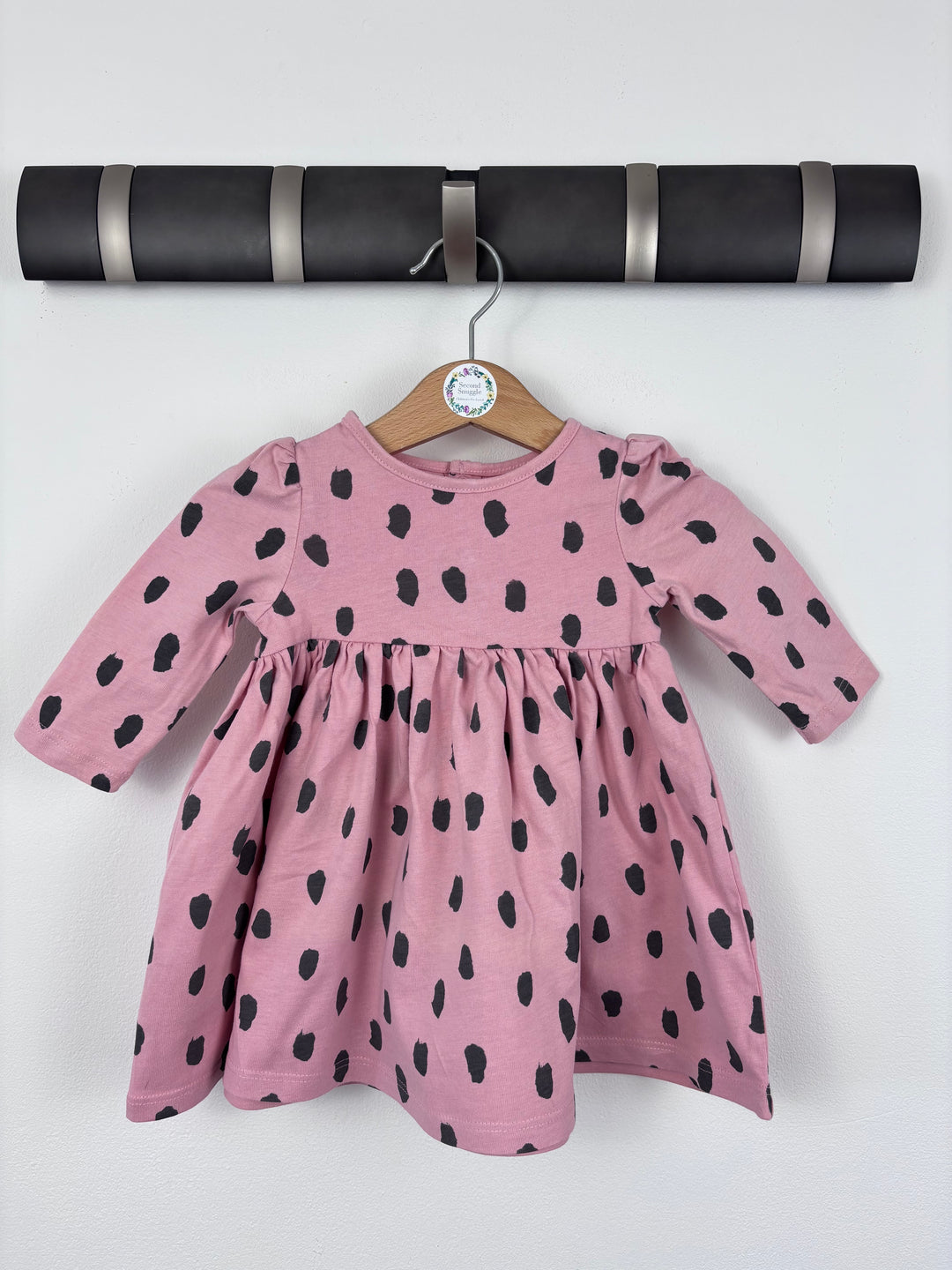 M&S Pink Spot Dress 3-6 Months-Dresses-Second Snuggle Preloved