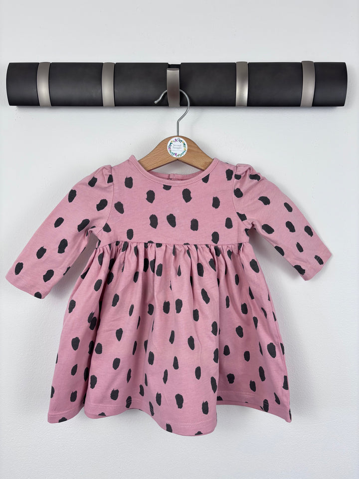 M&S Pink Spot Dress 3-6 Months-Dresses-Second Snuggle Preloved