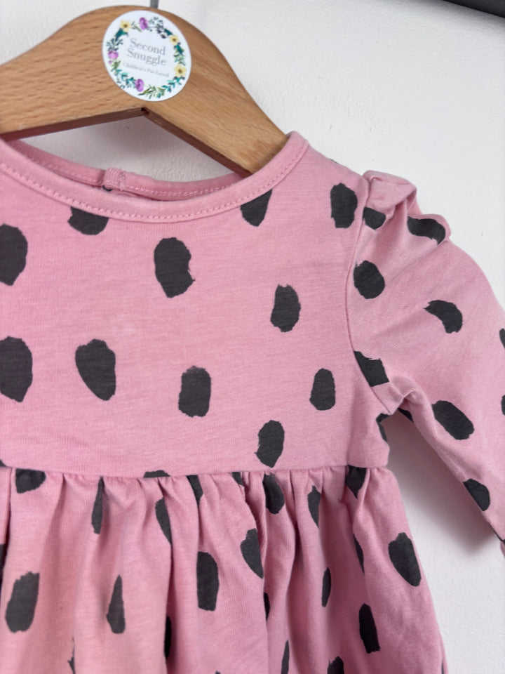 M&S Pink Spot Dress 3-6 Months-Dresses-Second Snuggle Preloved