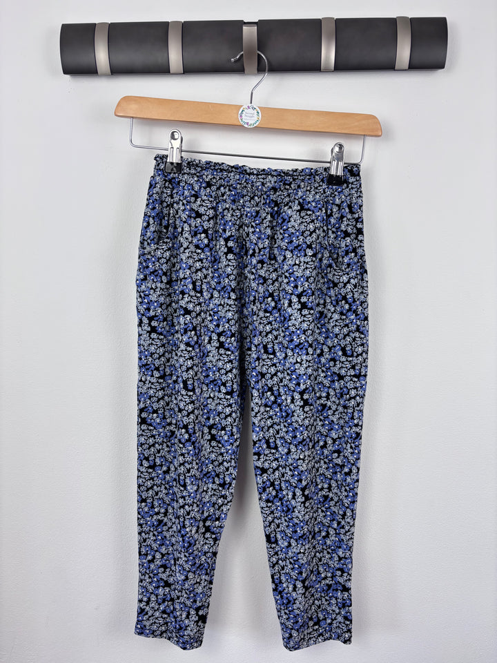 Next Blue Floral Trousers 8 Years -Trousers-Second Snuggle Preloved