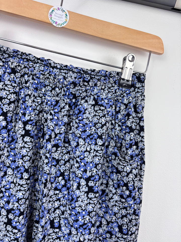 Next Blue Floral Trousers 8 Years -Trousers-Second Snuggle Preloved