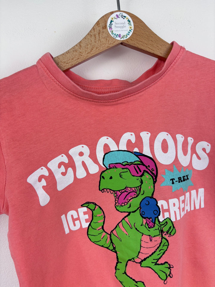 Primark T-Rex Ice Cream T-shirt 18-24 Months-Tops-Second Snuggle Preloved