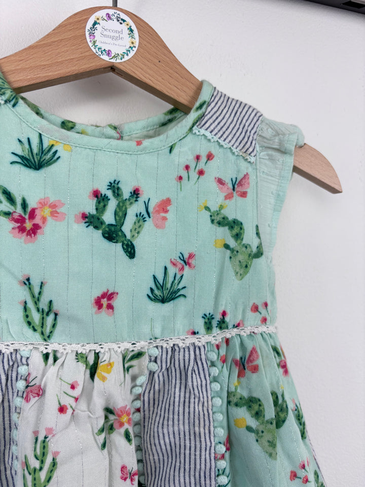 Mantaray Cactus Patch Dress 9-12 Months-Dresses-Second Snuggle Preloved