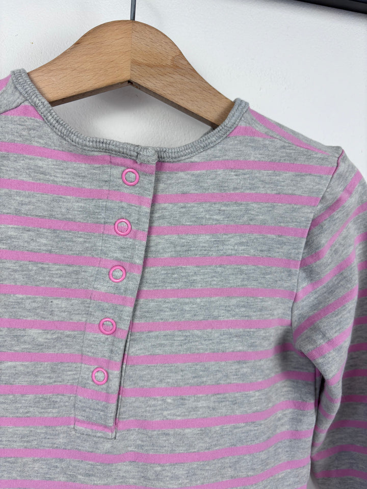 Baby Boden Pink Grey Striped Owl Dress 3-4 Years