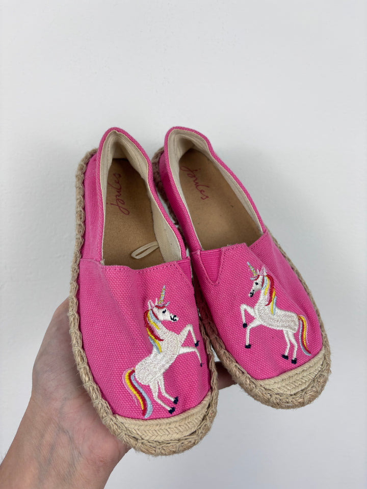 Joules Pink Unicorn Espadrilles UK 10