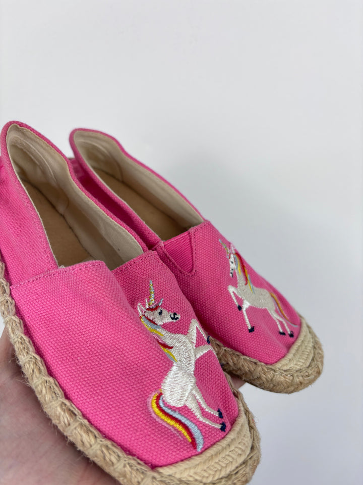 Joules Pink Unicorn Espadrilles UK 10