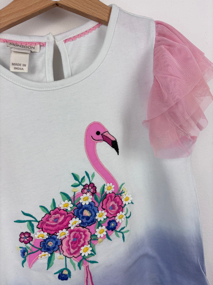 Monsoon Flamingo T-Shirt 7-8 Years