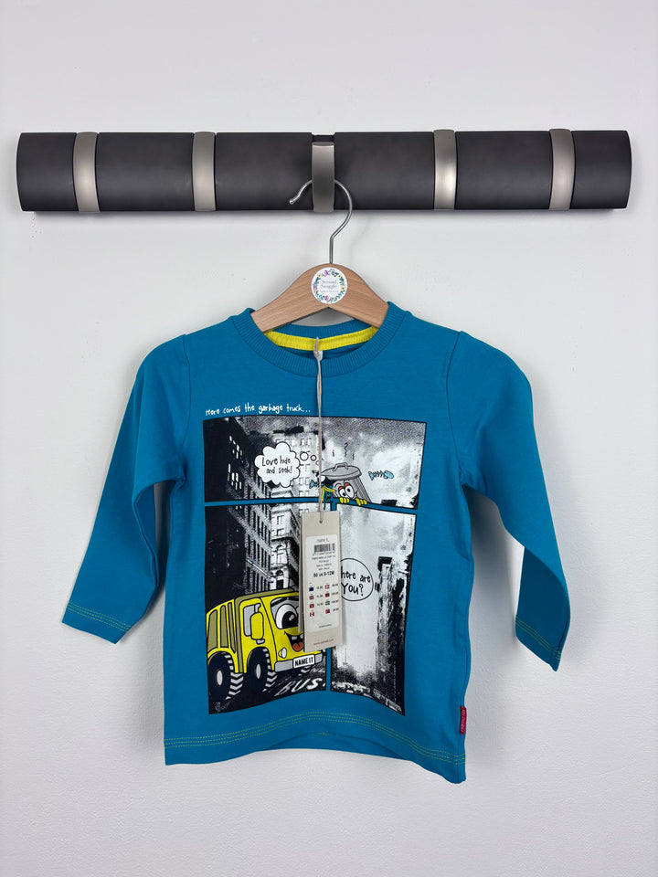 Name It Blue City Scene Top 9-12 Months-Tops-Second Snuggle Preloved