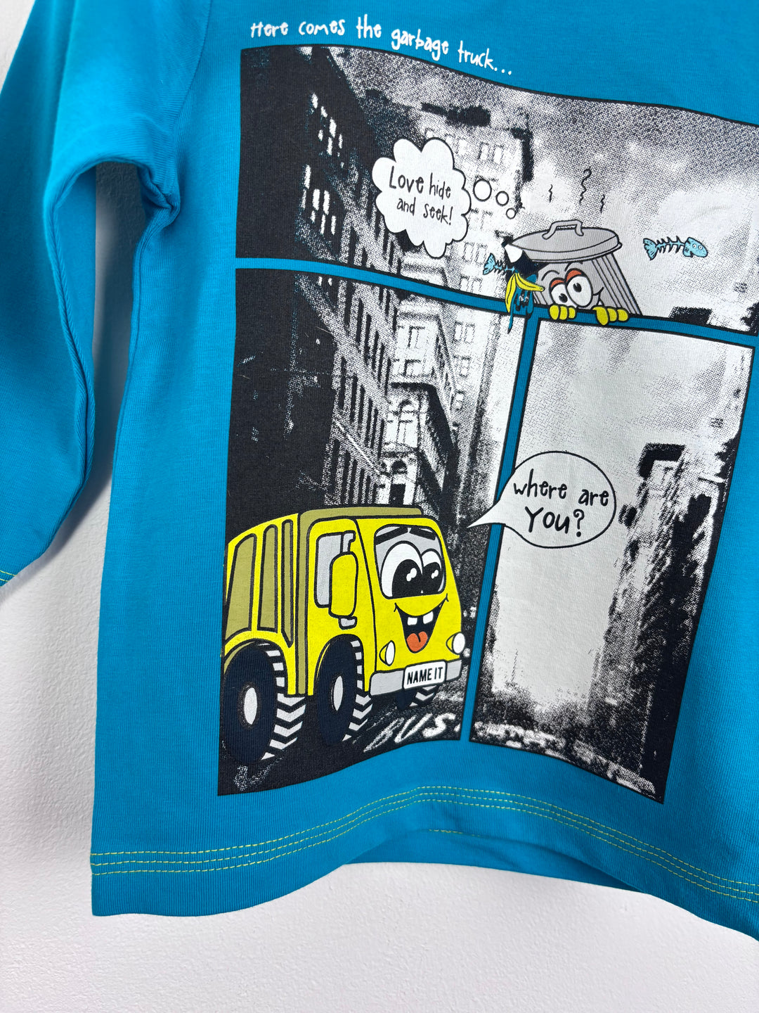 Name It Blue City Scene Top 9-12 Months-Tops-Second Snuggle Preloved